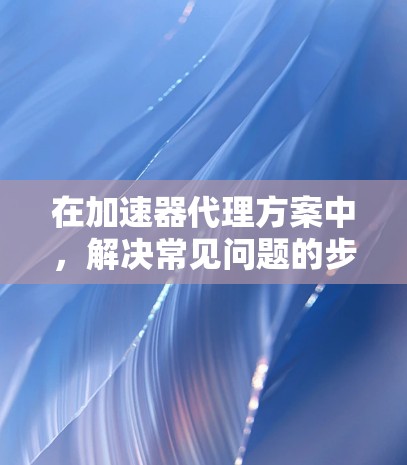 在加速器代理方案中,解决常见问题的步骤如下 在加速器代理方案中,解决常见问题的步骤如下