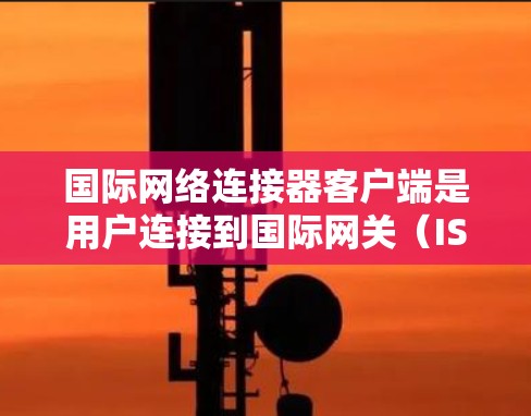 国际网络连接器客户端是用户连接到国际网关（ISP）的工具，提供多种功能来管理和控制国际网关的连接。以下是对该客户端的详细总结