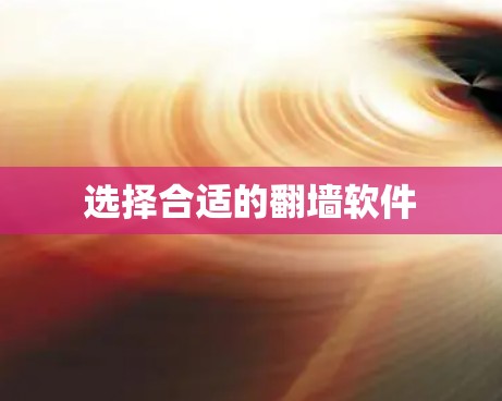 选择合适的翻墙软件